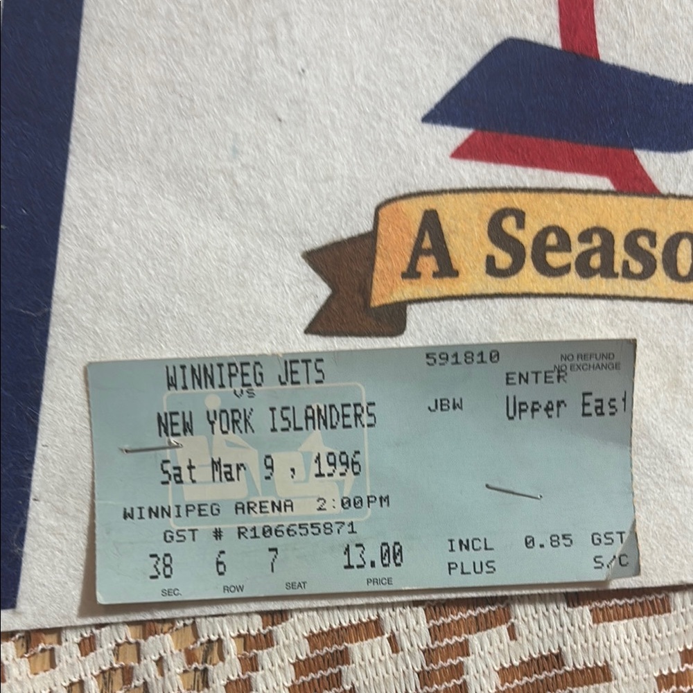 Vintage Event Ticket Stub and Pennant
